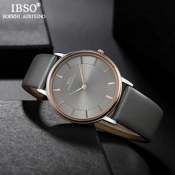 IBSO Business Fashion kwarcowe zegarki męskie skórzane zegarek Relogio Masculino 2019 nowe prezent zegarek zegarek dla mężczyzn #S8610G