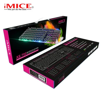 IMice Podświetlenie RGB 104 klawisze przewodowa klawiatura do gier ergonomia komputer PC notebook led czapki klucz pokrywa karty USB Punk Keybord