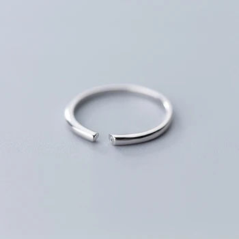 INZATT Real 925 srebro minimalistyczny błyszczący OL Otwarcie pierścień dla uroczych kobiet partii biżuterii geometryczna pierścień prezent 2019