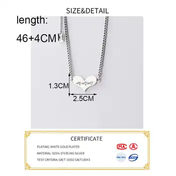 INZATT Real 925 srebro wisiorek serce naszyjnik Naszyjnik dla kobiet minimalistyczny wykwintne biżuteria akcesoria ładny prezent