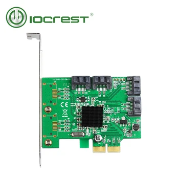 IOCREST SATA III 4 Port PCI-e Version 2 , x2 Slot Controller Card , HyperDuo, Software RAID , z pełnym i niskim profilu uchwyt