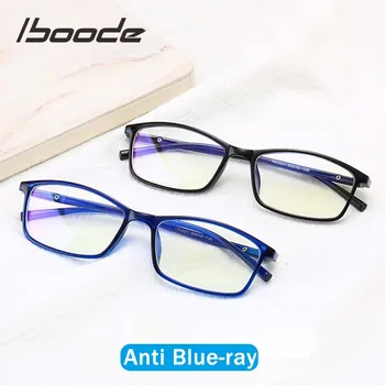 Iboode Anti Blue Light Blocking okulary do czytania męskie kwadratowe komputerowe okulary z диоптрией +1.0 1.5 2.0 2.5 3.0 3.5 4