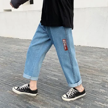 IiDossan japoński ulicy Harajuku jeans męskie spodnie 2020 Vintage bezpośrednie biegacze dżinsy Damskie luźne pasa wysokiej jakości jeansu