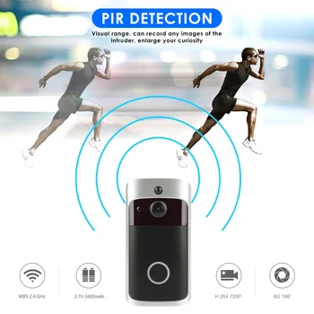 Inteligentny IP, wideo-domofon wideo WIFI drzwi inteligentny dzwonek BEZPRZEWODOWY dzwonek do drzwi kamera do mieszkań IR sygnalizacja bezprzewodowa kamera bezpieczeństwa