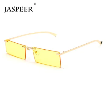 JASPEER prostokąt okulary dla mężczyzn UV400 jazdy okulary dla kobiet rocznika bez oprawek Okularów