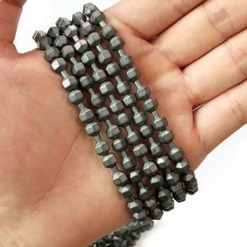 JHNBY hantle sztanga forma czarny hematyt 15x6 mm kamień naturalny spacer luźne koraliki do biżuterii bransoletki robi DIY wnioski