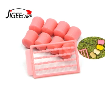 JIGEECARP 10 zestawów 12 mm różowy podręczny i powoli tonący plastikowe hantle fałszywe Karp hakowe przynęty, sprzęt wędkarski