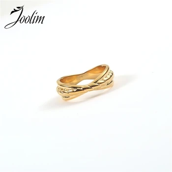 JOOLIM Gold Color pierścienie ze stali nierdzewnej dla kobiet