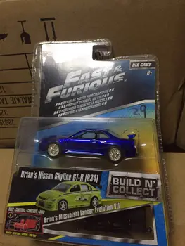 Ja da 1:64 Brian Niss an GTR R34 alloy toy car toys for children model diecast car Birthday gift