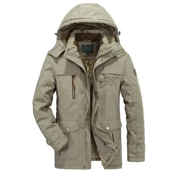 Jesień i zima kurtka męska codzienne ciepły płaszcz z kapturem plus aksamitna kurtka duże rozmiary M-6XL