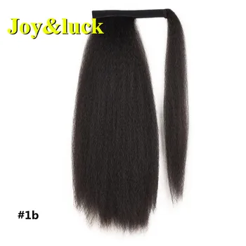 Joy&luck 22inch Kinky Straight Synthetic Afro Ponytail Draw String długie treski dla kobiet z gumką grzebień do włosów