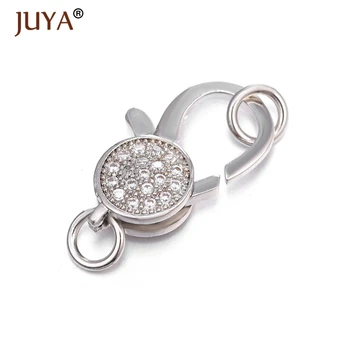 Juya Jewelry Making Supplies wysokiej jakości miedziany metalowa wkładka cyrkon Omar zapięcia haki do DIY akcesoria biżuteria