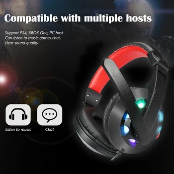 K3 3.5 mm USB 7.1 Wired Gaming Headphone RGB Lighting Audio Over-Ear dla nowego Xbox One/laptopa/komputera Tablet Gamer