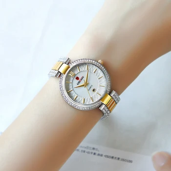 KADEMAN Fashion Women Zegarki Lady Golden Crystal Diamond bransoletka luksusowe zegarki damskie zegarek kwarcowy złoty zegarek kobieta