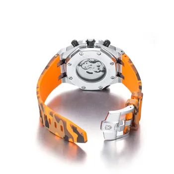 KIMSDUN luksusowe modne męskie kolorowe silikonowe automatyczne mechaniczne zegarki sportowe wojskowy zegarek z wyświetlaczem daty prezent Relogio Masculino