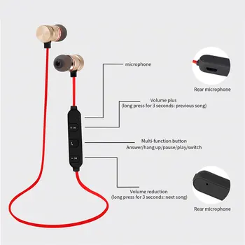 KISSCASE 4.2 bezprzewodowe słuchawki dla iPhone 11Pro Max X XR metalowa magnetyczna Bluetooth-zestaw słuchawkowy Huawei P20 Lite słuchawki douszne