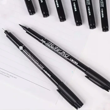 KNOW 9szt/Set Black Pigment Liner Neelde Water-proof Drawing Pen Pigma Micron Sunproof Marker for Drawing Sketch