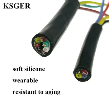 KSGER przewód Silikonowy kabel konserwy miedź T12 lutownica stacja 3 4 5 6 8 sedno linia 0,5 kwadratowa wysokotemperaturowa miękka kurtka