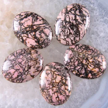 Kaboszon pasuje naszyjnik kolczyki Owalna 30x40 mm naturalny koralik różowy czarny Wiednia Родонит biżuteria prezent dla mężczyzn kobiet 1szt K1689