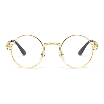 Kachawoo vintage retro okulary mężczyźni złota metalowa ramka przezroczyste soczewki botanik okrągłe okulary ramka dla kobiet biżuteria 2018 ochelari podawania kobiety