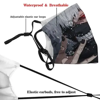 Kaneki Ken Tokyo Ghoul Adult Non-Disposable Mouth Face Mask Printed Anti Dust Protection Mask Mouth Muffle with Filters