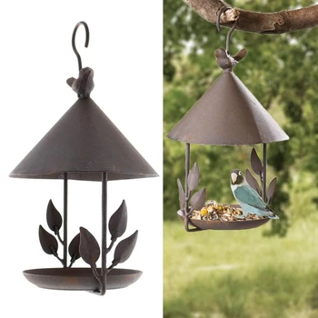 Karmnik dla ptaków Bird Outdoor Iron Rainproof Windproof Hanging Style Feeder for Various Pet Birds Feeding Supplies