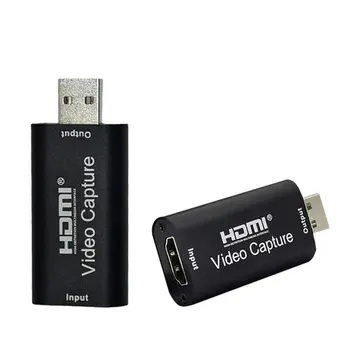 Karta video USB 2.0 HDMI kompatybilny z HD Video Grabber Record Box czarny do nagrywania DVD-kamery Camera Recording Live Streaming