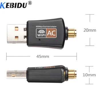 Kebidu bezprzewodowy USB WiFi adapter 600 Mb / s z anteną PC karta sieciowa dual-band 2.4+5.8 Ghz usb Lan Ethernet odbiornik 802.11 ac