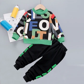 Keelorn odzież Dziecięca zestawy 2020 nowe dzieci jesień z długim rękawem casual aktywne kostiumy List do druku swetry topy i spodnie