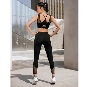 Kobiety Nago-Czuć Joga Spodnie Szczupły Młody Lady Fitness Sportowe Siatki Szyć Legginsy