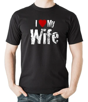 Kocham swoją żonę koszulka prezent dla męża koszulka t-Shirt tee Dzień ojca prezent nowy unisex zabawna koszulka