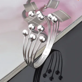 Koraliki posrebrzane bransoletka bransoletki wysokiej jakości bransoletki i bransoletki 8 mm koraliki bransoletki dla kobiet biżuteria Pulseiras Femme prezent