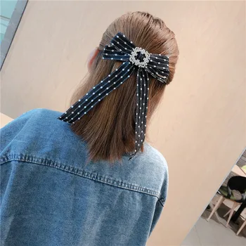 Korea moda tkaniny bow spinki do włosów Kryształ Wiosna klip Lady klips do włosów stroik luksusowe biżuteria, akcesoria do włosów dla kobiet