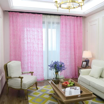 Koreańskie koronki 3D Róża twórczy romantyczna firanka tiul różowy welon niestandardowe ekrany okienne do salonu, sypialni wp148-40