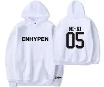 Kpop ENHYPEN DEBUT SHOW:DAY ONE same member name printing hoodies unisex fleece/thin pullover sweatshirt