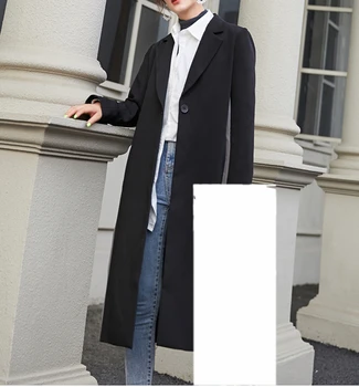 LANMREM Mid Length Color Contrast Small Stripe wiosna i jesień 2019 Nowy łączenie kurtka płaszcz damski kurtka WO176