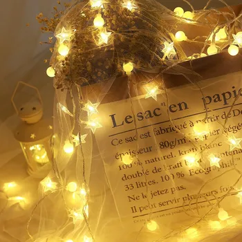 LED Star String Lights Twinkle Star Fairy Light dekoracyjne Gwiezdne smyczki światła dla pokoju ślub święto girlandy z podtrzymywaniem bateryjnym