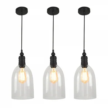 LED wisząca szklany kuchenny lampa Vintage Lamp oświetlenie przemysłowe do kuchni Island Bar Home Deco lampa wisząca