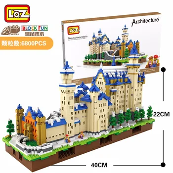 LOZ Diamond Blocks Architecture Toys Schloss Neuschwanstein Castle Model New Swan Stone Castle Building Blocks Set Bricks 9049