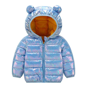 LV dzieci z kapturem ciepła kochanie kurtki płaszcze dla dziewczynek kurtka 2020 Jesień Zima Kurtka dla dziewczynek, ubrania dziecięce płaszcz 1-3-5 lat