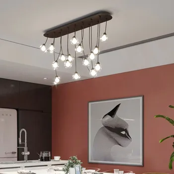 Lampa sufitowa żyrandol nowoczesny, kreatywny G9 Glass Ball wiszące lampy do jadalni, salonu, kuchni Home Deco Multi-Head lamp