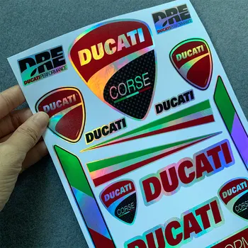 Laser Tęczowy kask motocross motocykl naklejki włoska flaga naklejki logo Ducati 18cm x 27CM