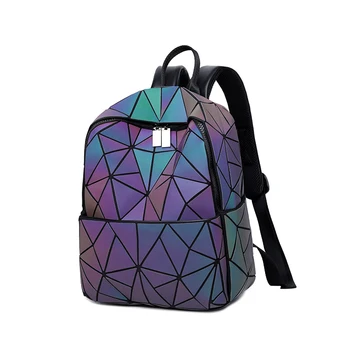 Laser light trójkąt cekinów zestaw plecak dla kobiet torba uczennice plecak damski design Backbag holograficzny torba