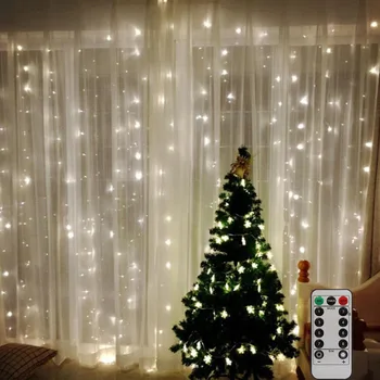 Led Decoration USB Powered Garland String Lights Remote Control Curtain Christmas Fairy Wedding Party Lights For Home