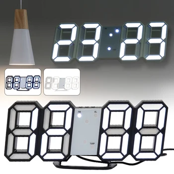 Led cyfrowy zegar ścienny tryb nocny regulacja jasności elektroniczne zegar, data, temperatura Automatyczne podświetlenie zegar na biurko