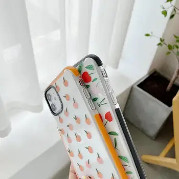 Letnie owoce wiśni pomarańczowy pokrowiec dla telefonu iPhone 11 Pro XR XS Max X miękka przezroczysta tylna pokrywa dla iphone 7 8 Plus SE 2020 ładny pokrowiec
