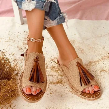 Letnie płaskie gładkie plus rozmiar pędzla sandały open toe odkryty odporne na ścieranie kapcie damskie moda lekkie klapki