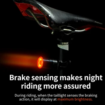 Lilioo Lanterna Traseira Bike Smart Bike Light USB Auto Start/Stop Brake Sensing IPx6 wodoodporny led ładowanie rower światło