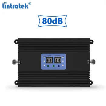 Lintratek 80dB 3G 4G Signal Rpeater AGC ALC MGC Booster 25dBm 1800 2100Mhz LTE UMTS B3 B1 Dual Band Netwrok Booster Amplifier