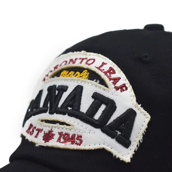 List Kanada haftowane czapki z daszkiem mężczyźni i kobiety czapka bawełna tata Dzika czapka